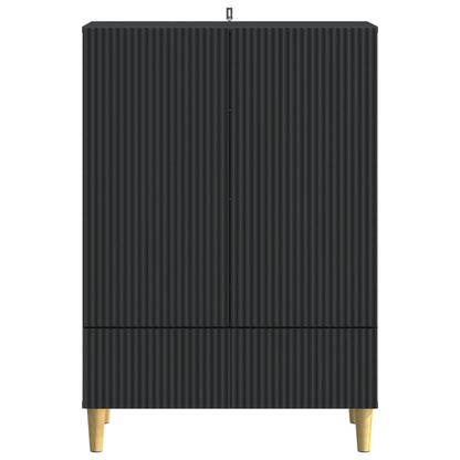 Servírovací Skříň Černá 66 X 34,5 X 95 Cm Kompozitní Dřevo
