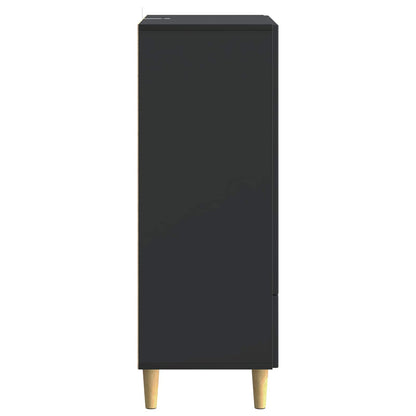 Servírovací Skříň Černá 66 X 34,5 X 95 Cm Kompozitní Dřevo