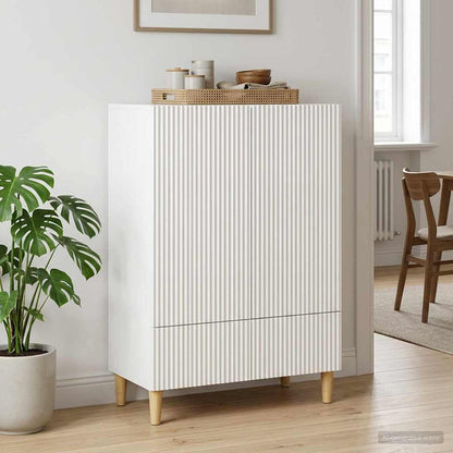 Servírovací Skříň Bílá S Vysokým Leskem 66 X 34,5 X 95 Cm