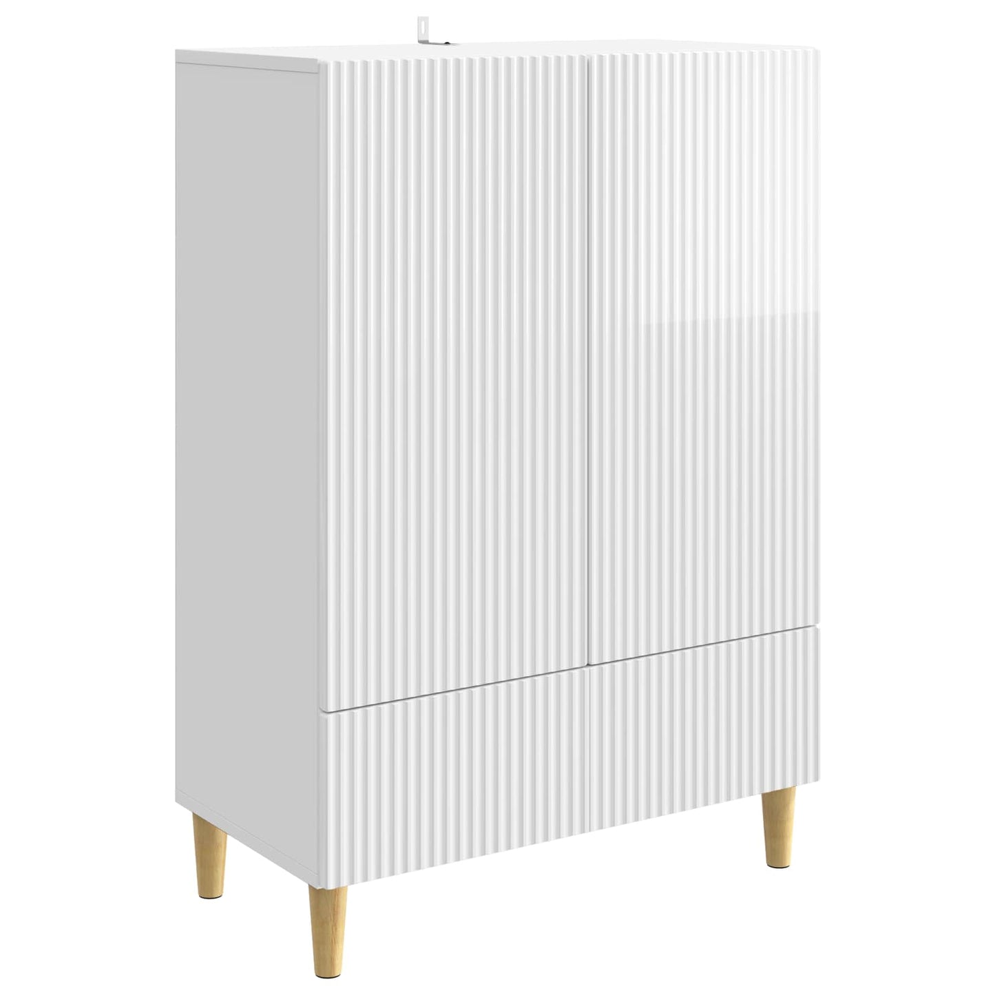 Servírovací Skříň Bílá S Vysokým Leskem 66 X 34,5 X 95 Cm