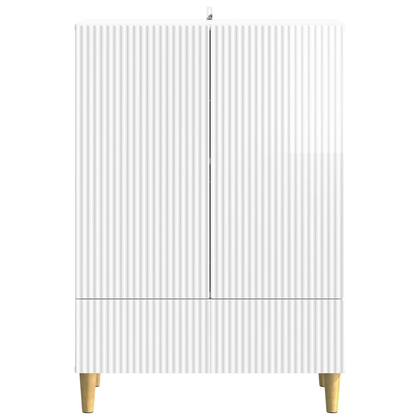 Servírovací Skříň Bílá S Vysokým Leskem 66 X 34,5 X 95 Cm
