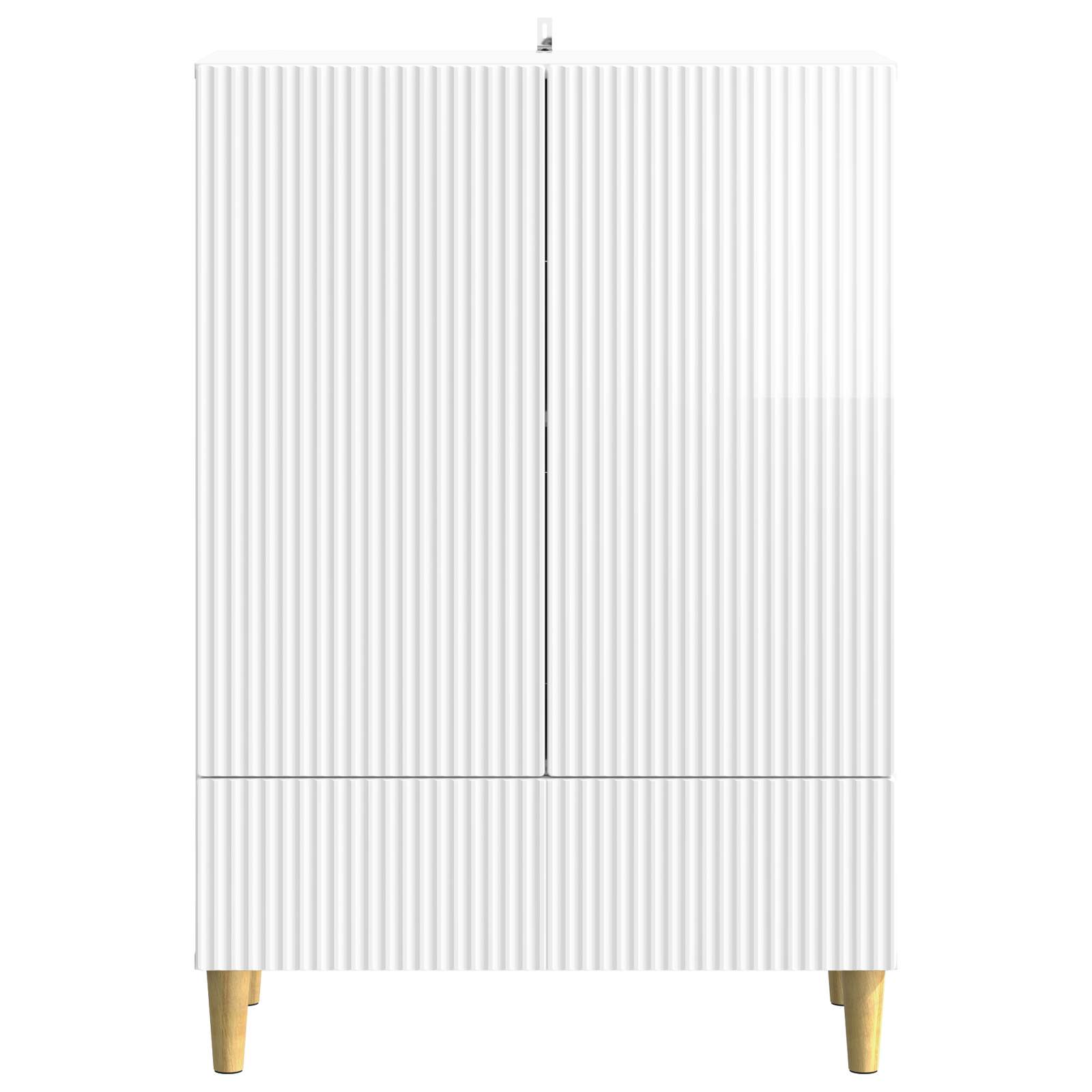 Servírovací Skříň Bílá S Vysokým Leskem 66 X 34,5 X 95 Cm