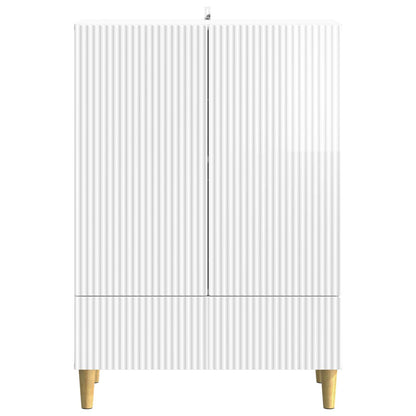Servírovací Skříň Bílá S Vysokým Leskem 66 X 34,5 X 95 Cm