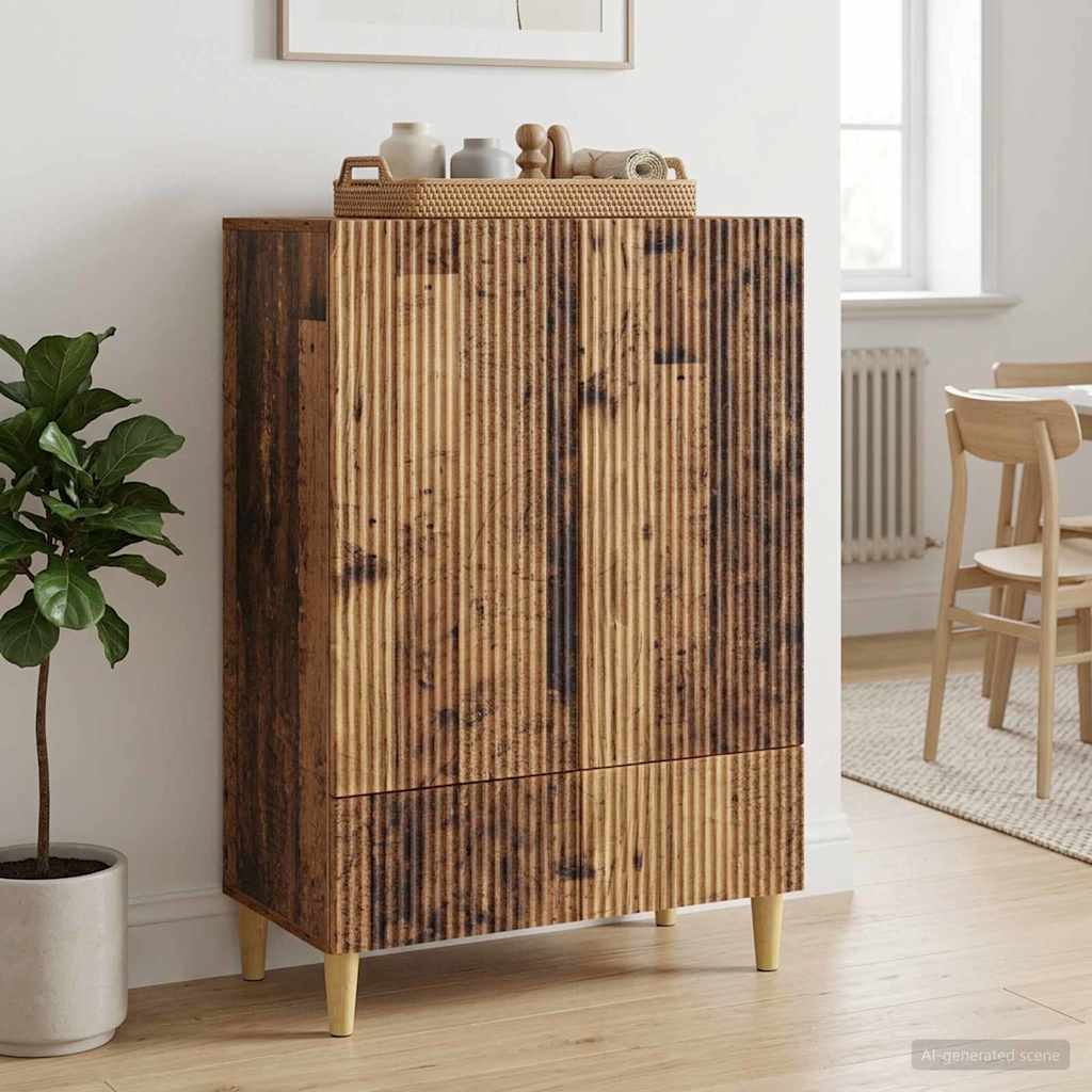 Servírovací Skříň Se Zásuvkou Staré Dřevo 66 X 34,5 X 95 Cm