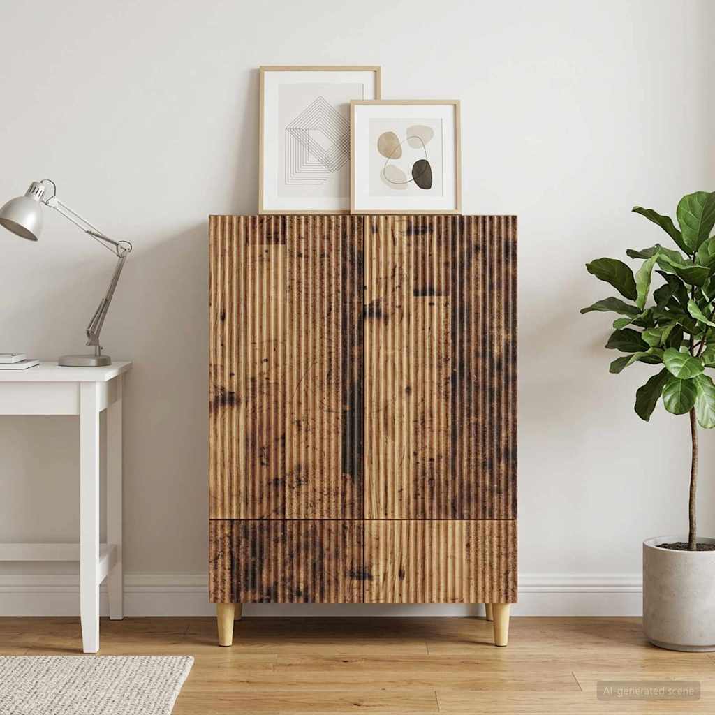 Servírovací Skříň Se Zásuvkou Staré Dřevo 66 X 34,5 X 95 Cm