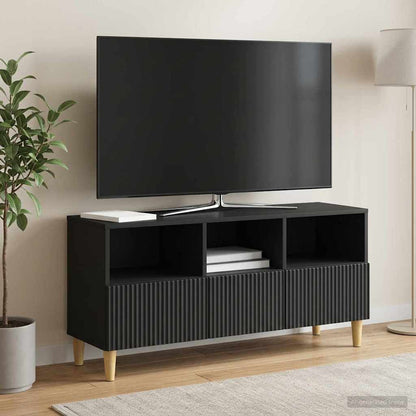 Televizní Skříň Černá 102 X 34,5 X 50 Cm Kompozitní Dřevo