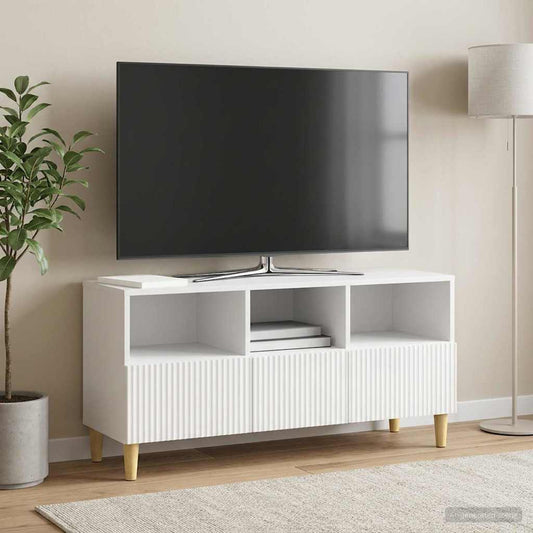 Televizní Skříň Bílá S Vysokým Leskem 102 X 34,5 X 50 Cm