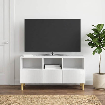 Televizní Skříň Bílá S Vysokým Leskem 102 X 34,5 X 50 Cm