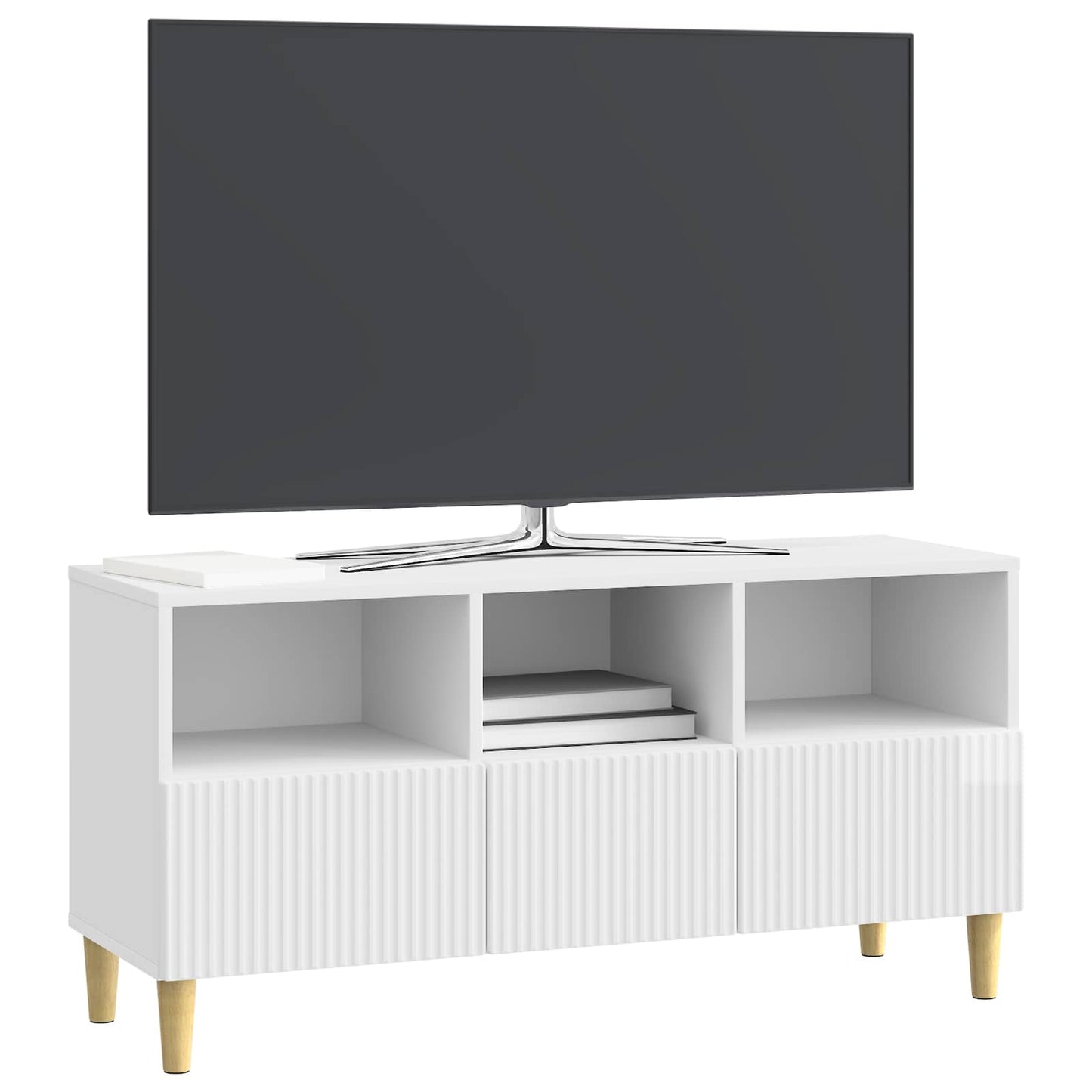 Televizní Skříň Bílá S Vysokým Leskem 102 X 34,5 X 50 Cm
