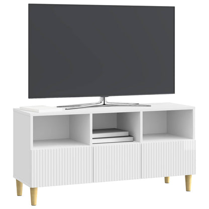 Televizní Skříň Bílá S Vysokým Leskem 102 X 34,5 X 50 Cm