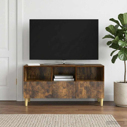 Televizní Skříň Kouřový Dub 102 X 34,5 X 50 Cm Kompozitní Dřevo