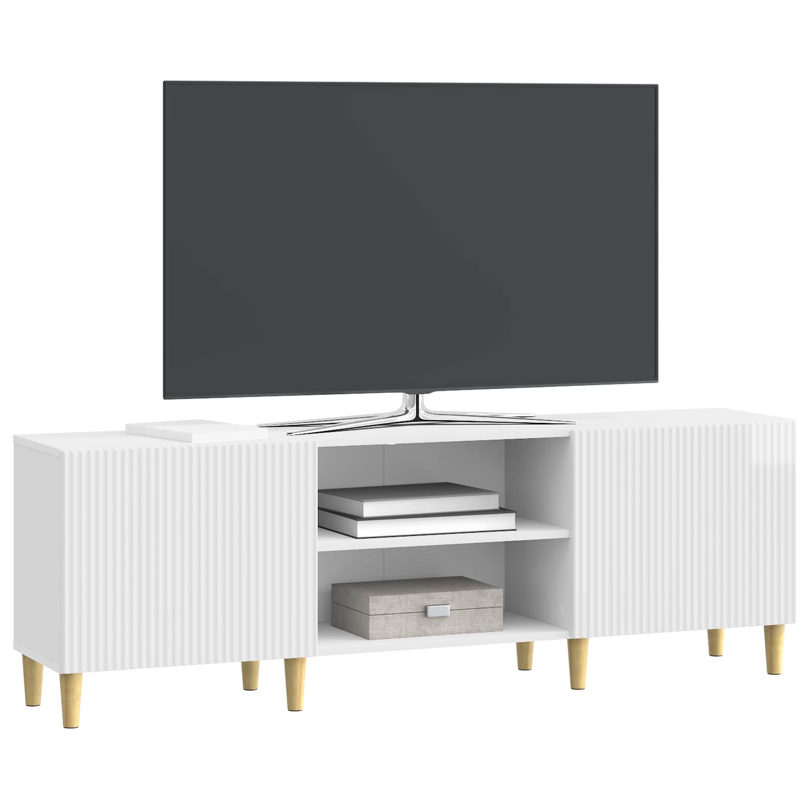 Televizní Skříň Bílá S Vysokým Leskem 150 X 31 X 50 Cm