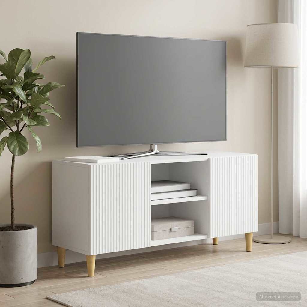 Televizní Skříň Bílá 102 X 34,5 X 50 Cm Kompozitní Dřevo