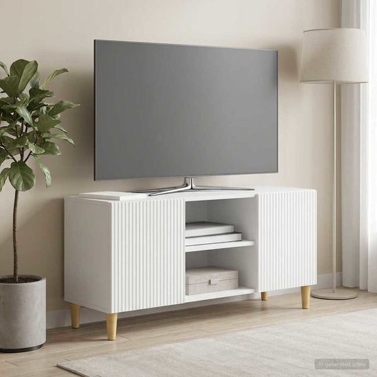 Televizní Skříň Bílá 102 X 34,5 X 50 Cm Kompozitní Dřevo
