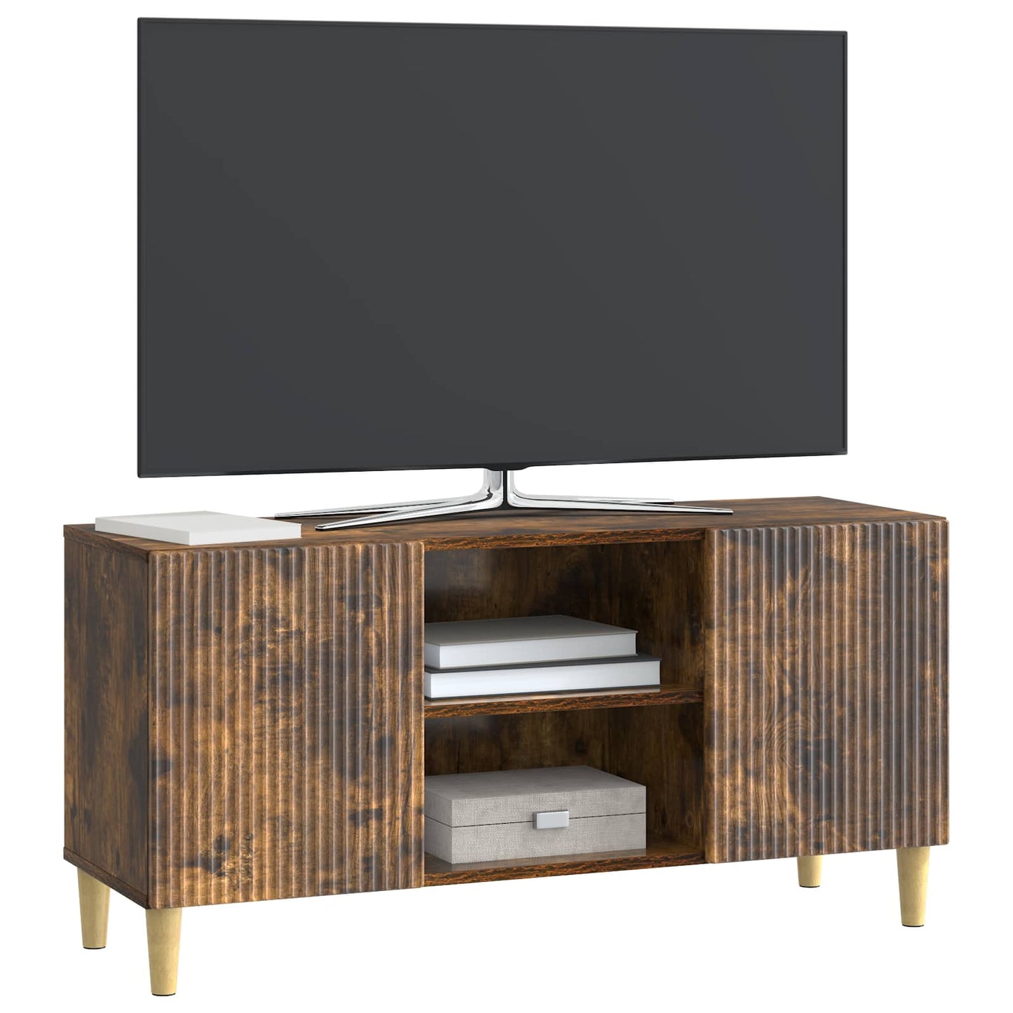 Televizní Skříň Kouřový Dub 102 X 34,5 X 50 Cm Kompozitní Dřevo