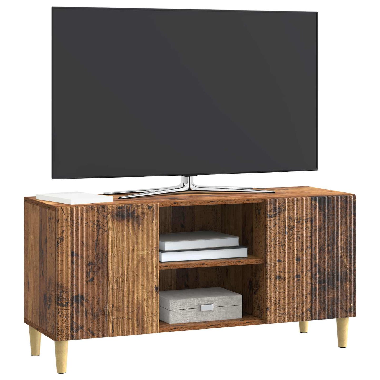 Televizní Skříň Staré Dřevo 102 X 34,5 X 50 Cm Kompozitní Dřevo