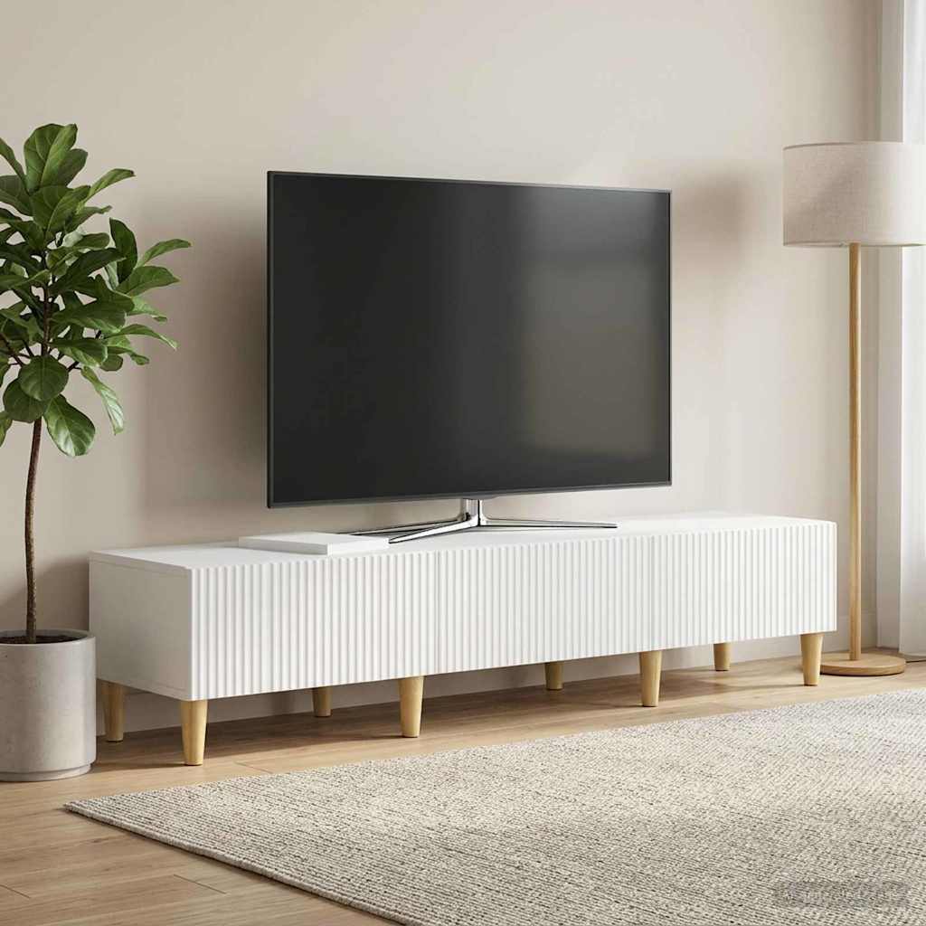 Televizní Skříň Bílá S Vysokým Leskem 147 X 34,5 X 30 Cm