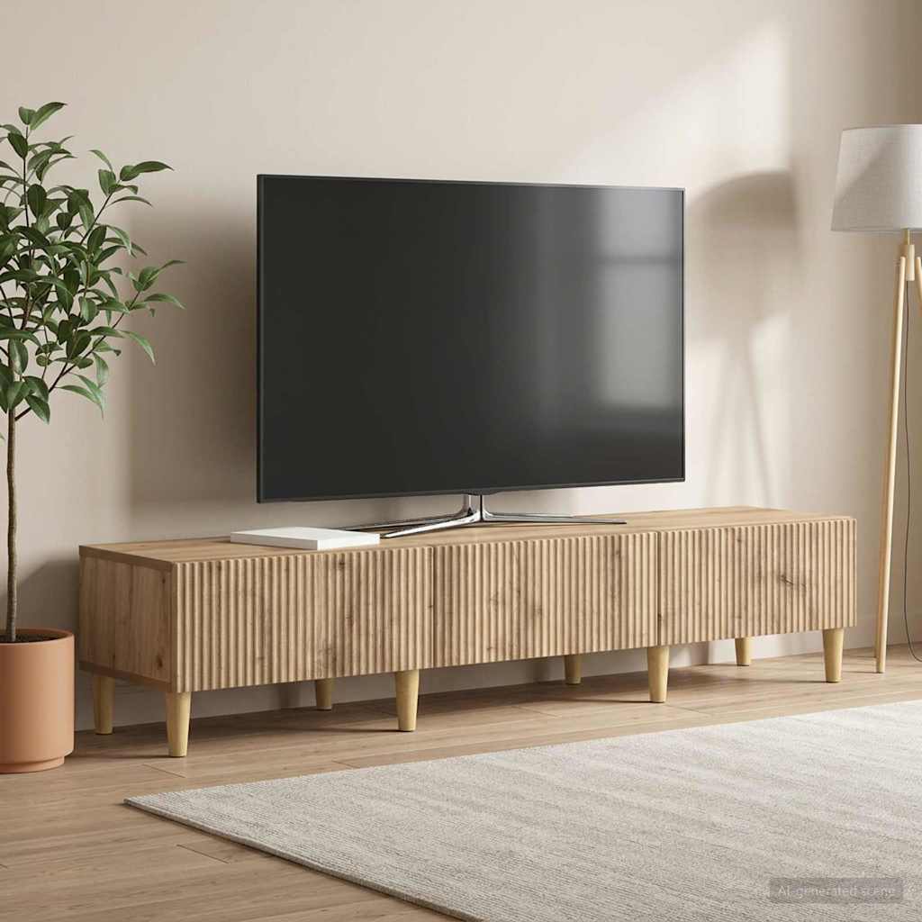 Televizní Skříň 147 X 34,5 X 30 Cm Dub Artisan Kompozitní Dřevo
