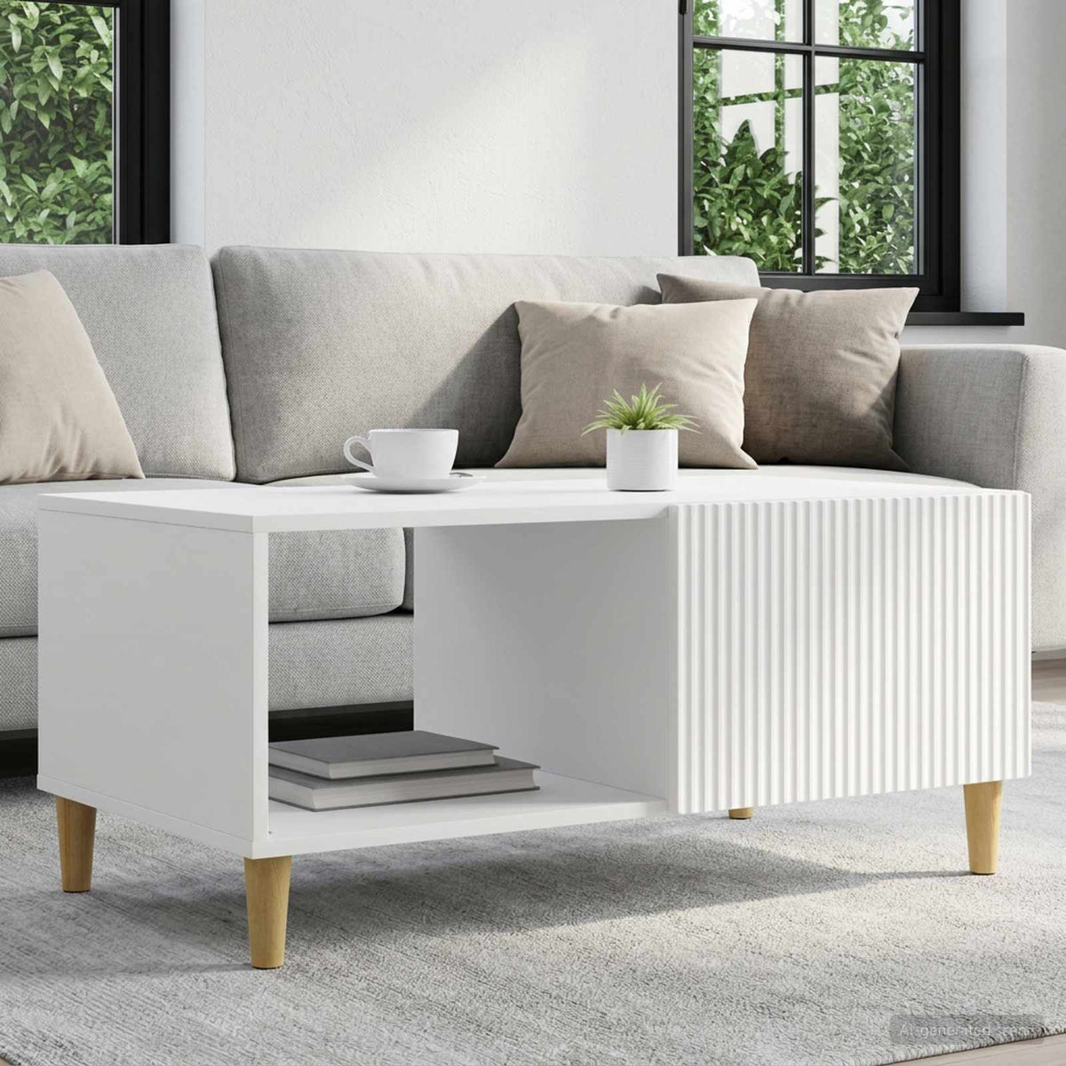 Konferenční Stolek Bílá 90 X 50 X 40 Cm Kompozitní Dřevo