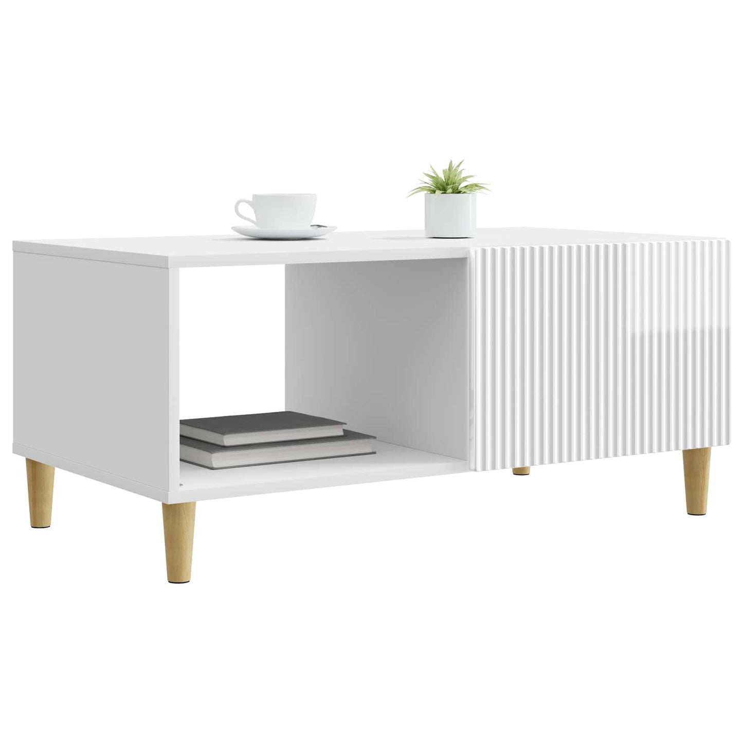 Konferenční Stolek Bílá S Vysokým Leskem 90 X 50 X 40 Cm
