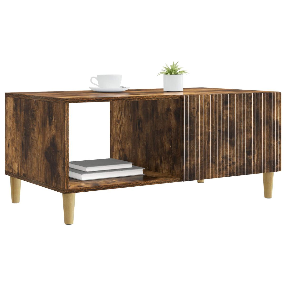 Konferenční Stolek Kouřový Dub 90 X 50 X 40 Cm Kompozitní Dřevo