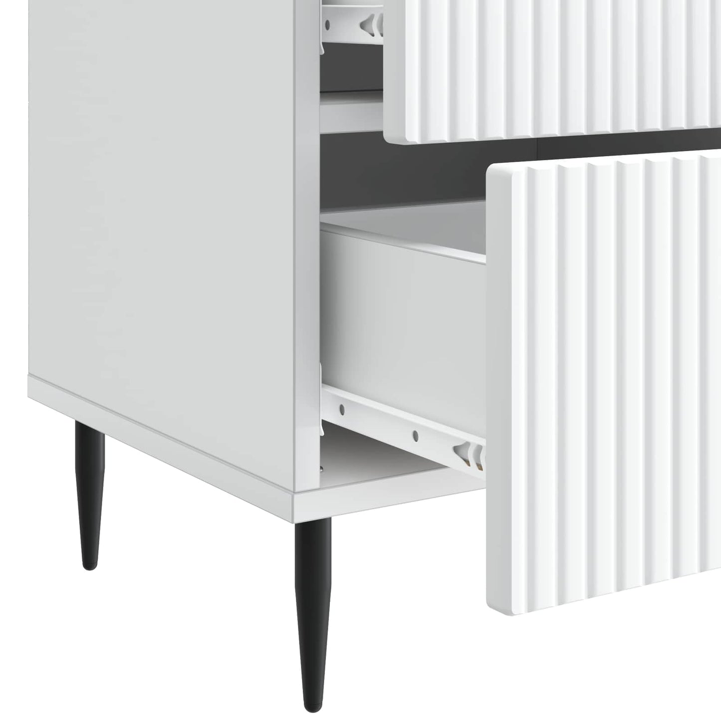 Noční Skříňka 2 Pcs Bílá 43 X 34,5 X 47,5 Cm Kompozitní Dřevo