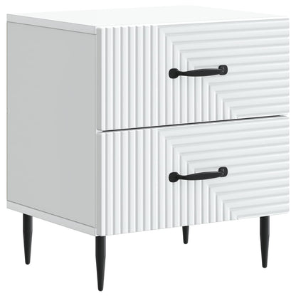 Noční Skříňka 2 Pcs Bílá 43 X 34,5 X 47,5 Cm Kompozitní Dřevo