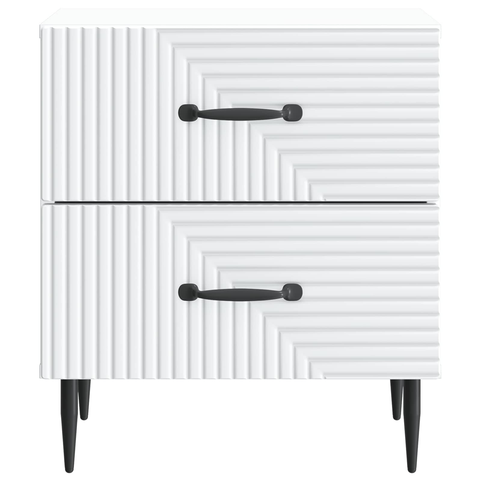 Noční Skříňka 2 Pcs Bílá 43 X 34,5 X 47,5 Cm Kompozitní Dřevo