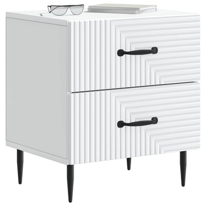 Noční Skříňka 2 Pcs Bílá 43 X 34,5 X 47,5 Cm Kompozitní Dřevo