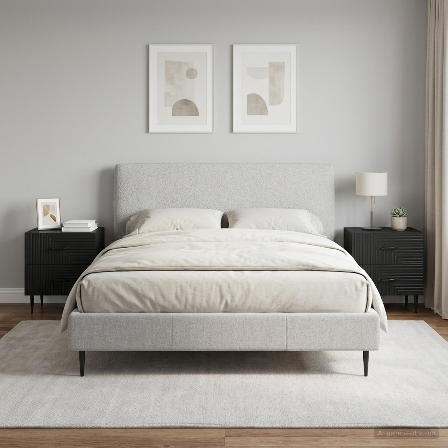 Noční Skříňka 2 Pcs Černá 43 X 34,5 X 47,5 Cm Kompozitní Dřevo