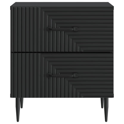 Noční Skříňka 2 Pcs Černá 43 X 34,5 X 47,5 Cm Kompozitní Dřevo
