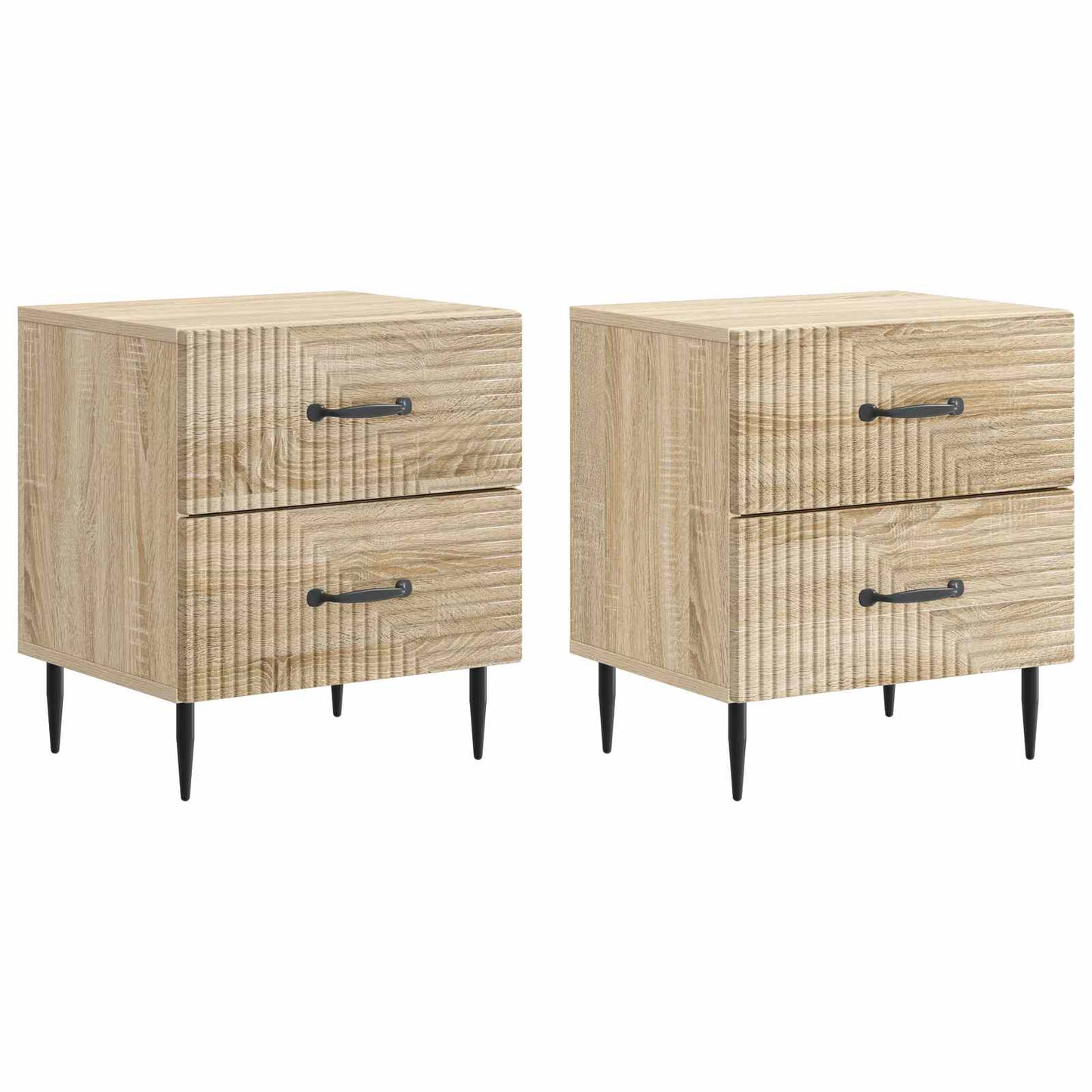 Noční Skříňka Se Zásuvkou 2 Pcs Dub Sonoma 43 X 34,5 X 47,5 Cm