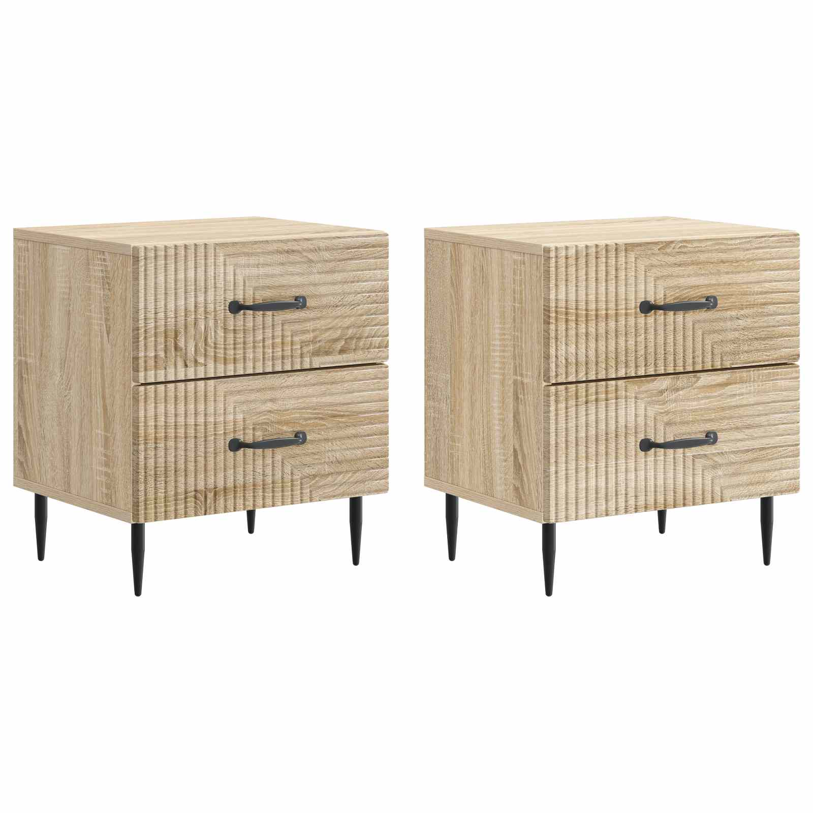 Noční Skříňka Se Zásuvkou 2 Pcs Dub Sonoma 43 X 34,5 X 47,5 Cm