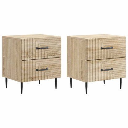 Noční Skříňka Se Zásuvkou 2 Pcs Dub Sonoma 43 X 34,5 X 47,5 Cm