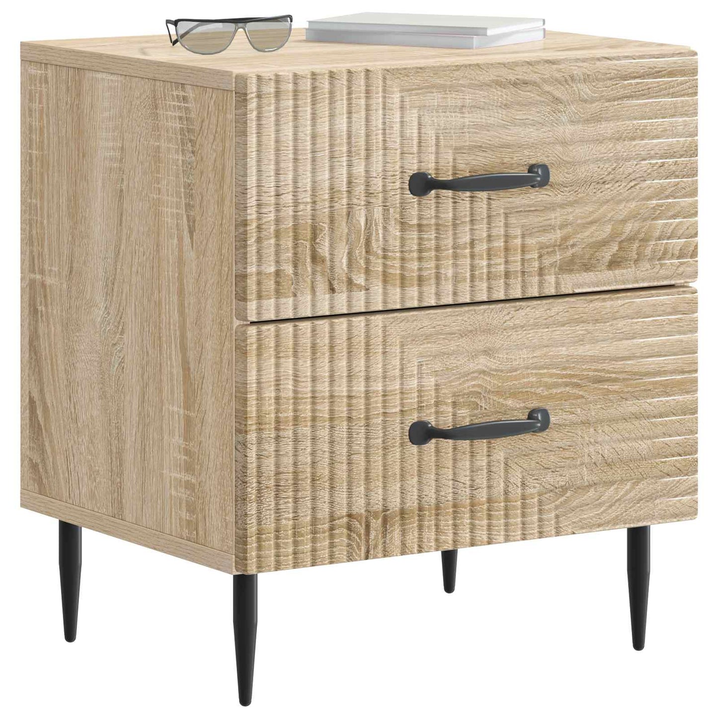 Noční Skříňka Se Zásuvkou 2 Pcs Dub Sonoma 43 X 34,5 X 47,5 Cm