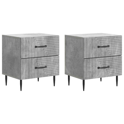 Noční Skříňka 2 Pcs Betonově Šedá 43 X 34,5 X 47,5 Cm
