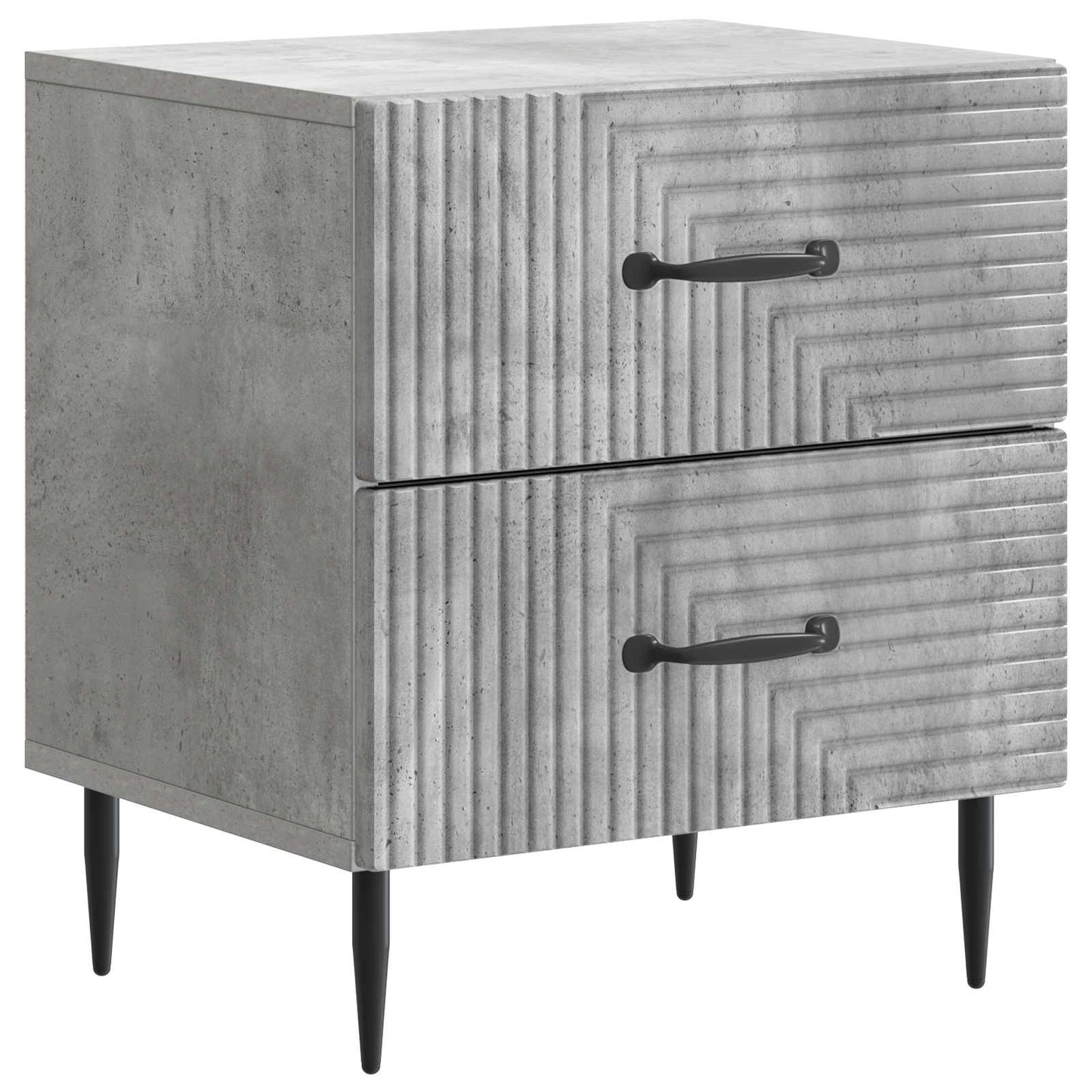 Noční Skříňka 2 Pcs Betonově Šedá 43 X 34,5 X 47,5 Cm