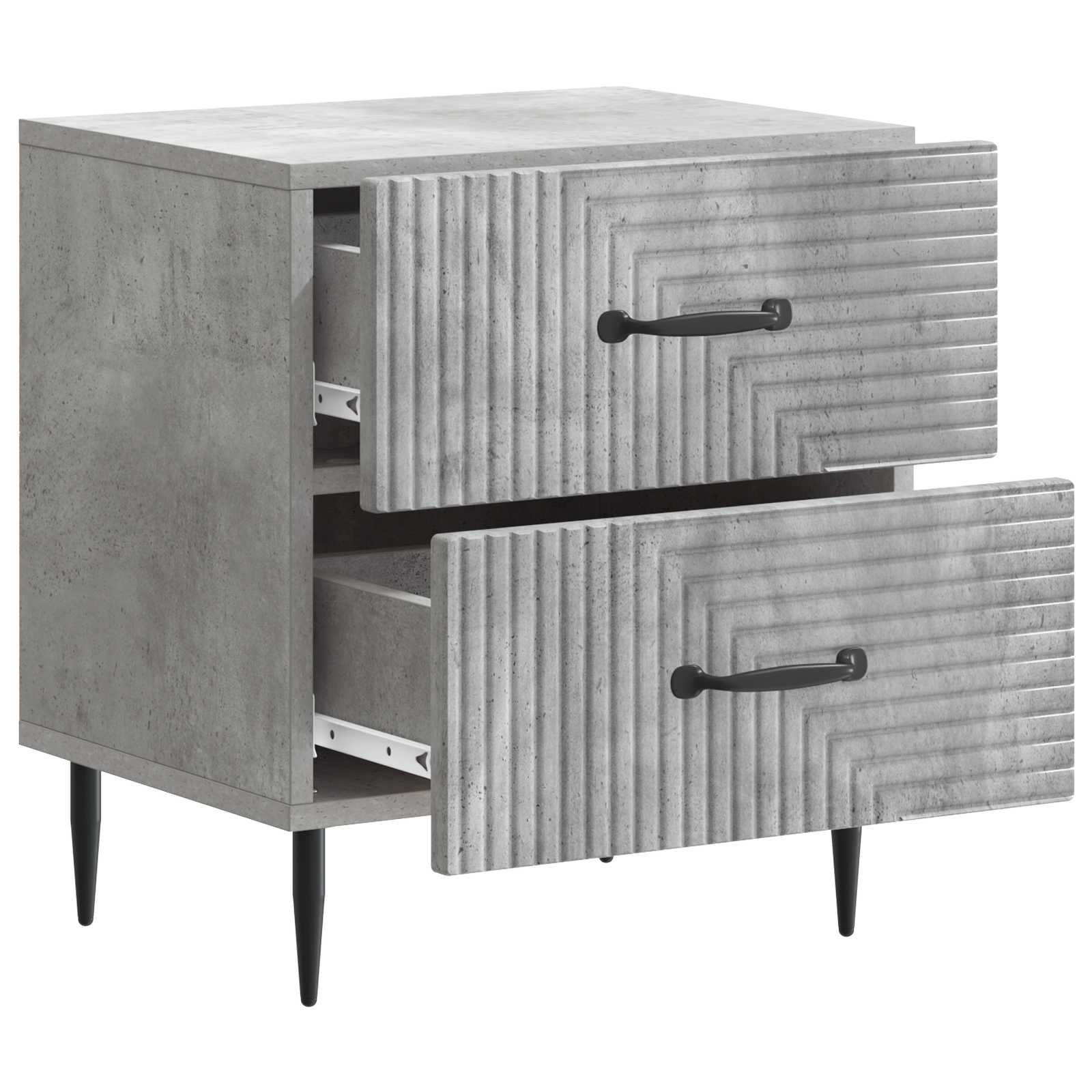 Noční Skříňka 2 Pcs Betonově Šedá 43 X 34,5 X 47,5 Cm