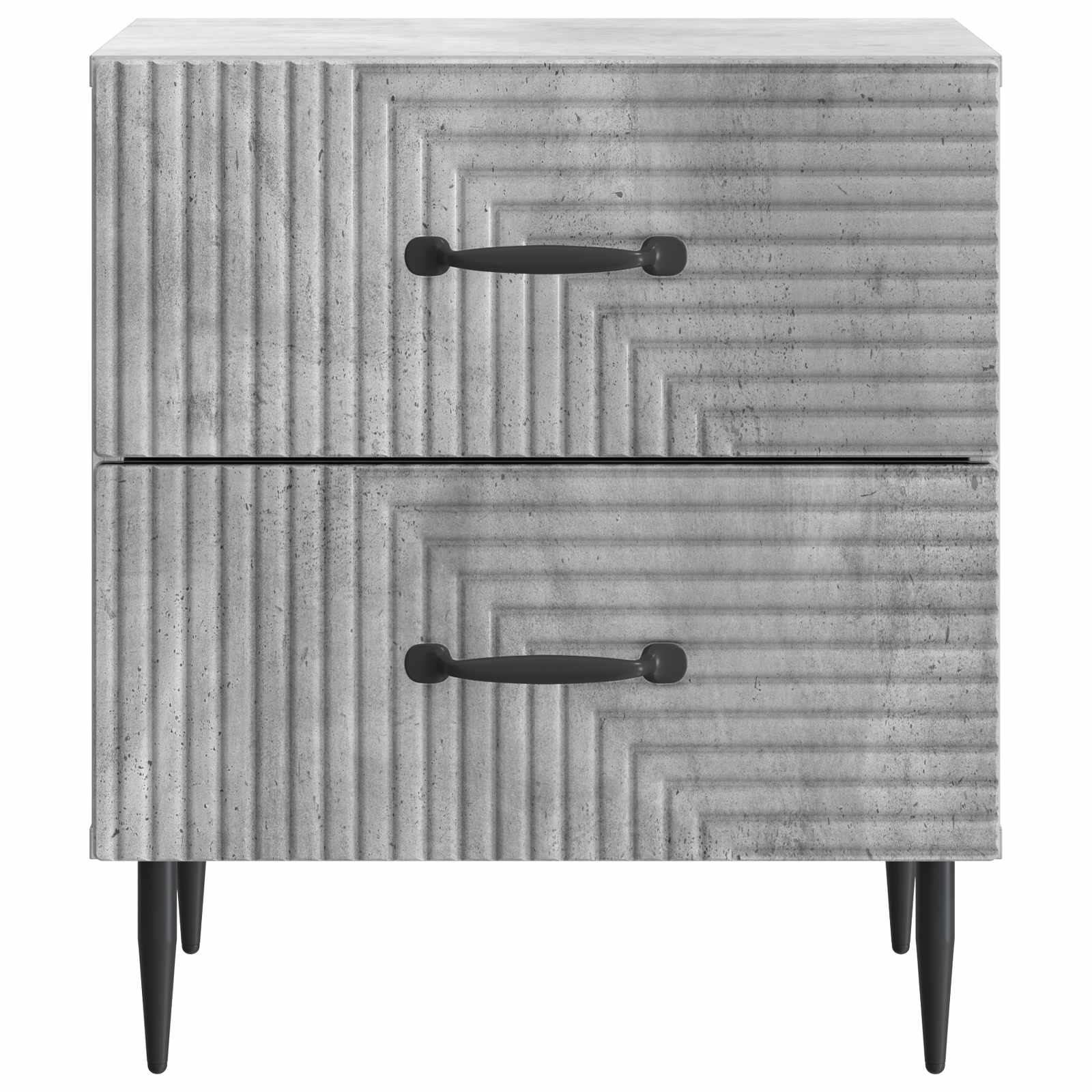 Noční Skříňka 2 Pcs Betonově Šedá 43 X 34,5 X 47,5 Cm