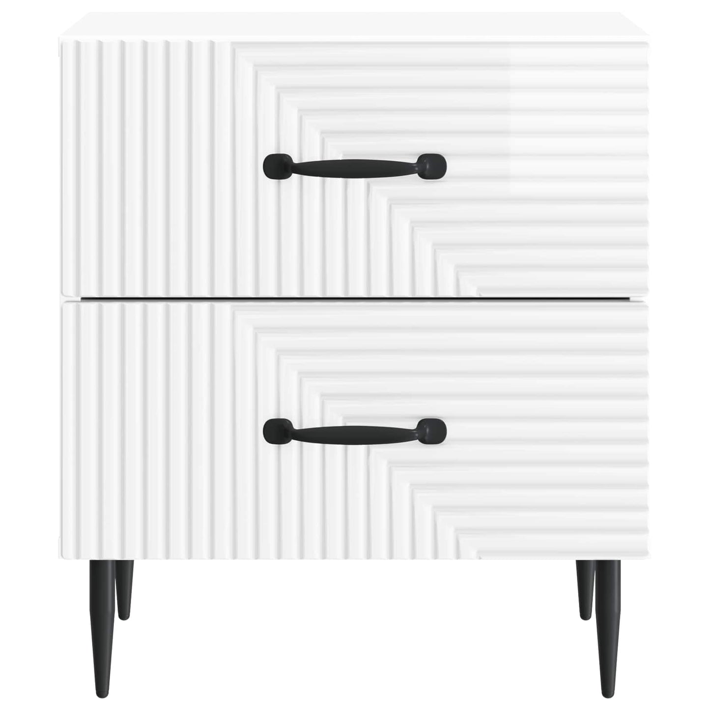 Noční Skříňka 2 Pcs Bílá S Vysokým Leskem 43 X 34,5 X 47,5 Cm