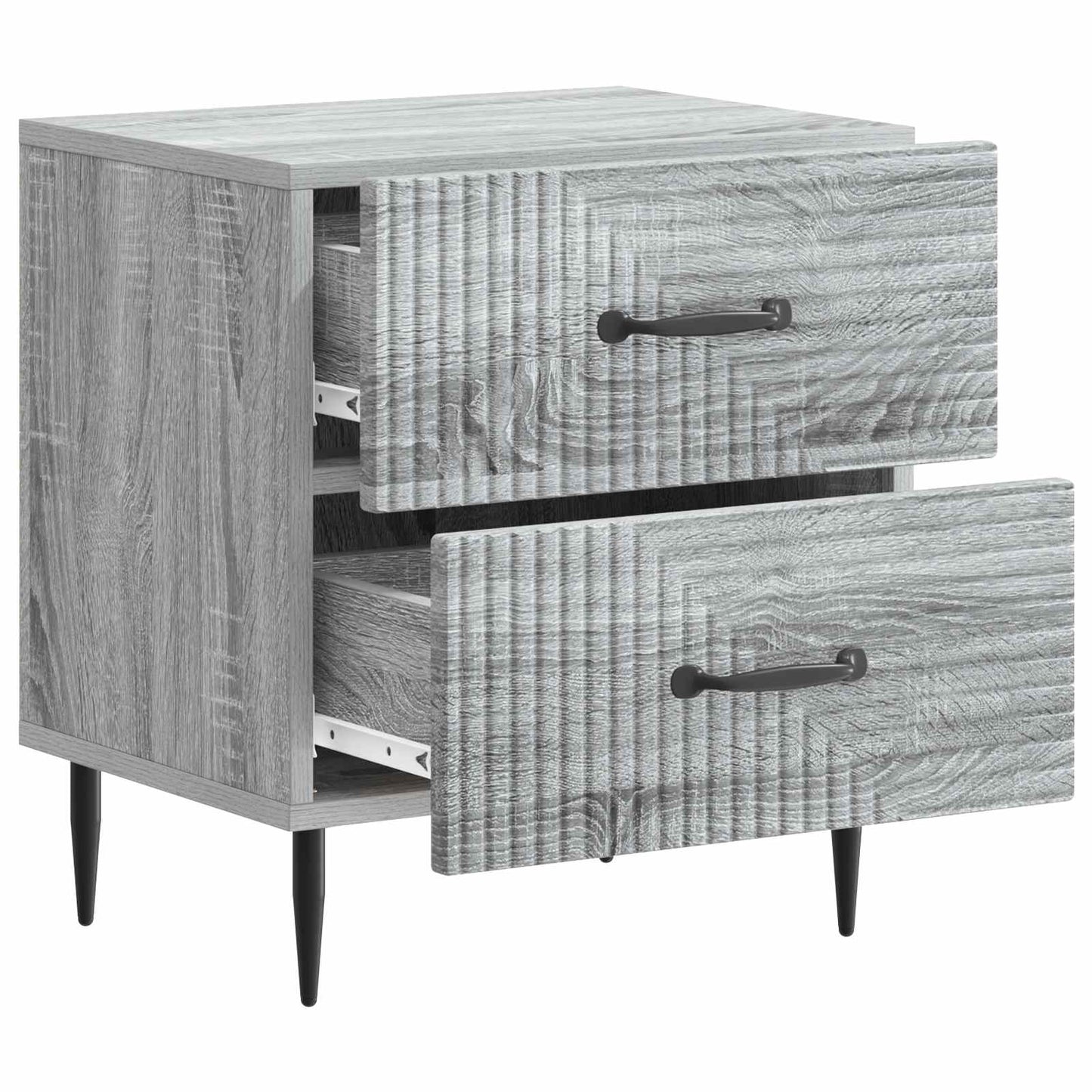 Noční Skříňka Se Zásuvkou 2 Pcs Šedá Sonoma 43 X 34,5 X 47,5 Cm