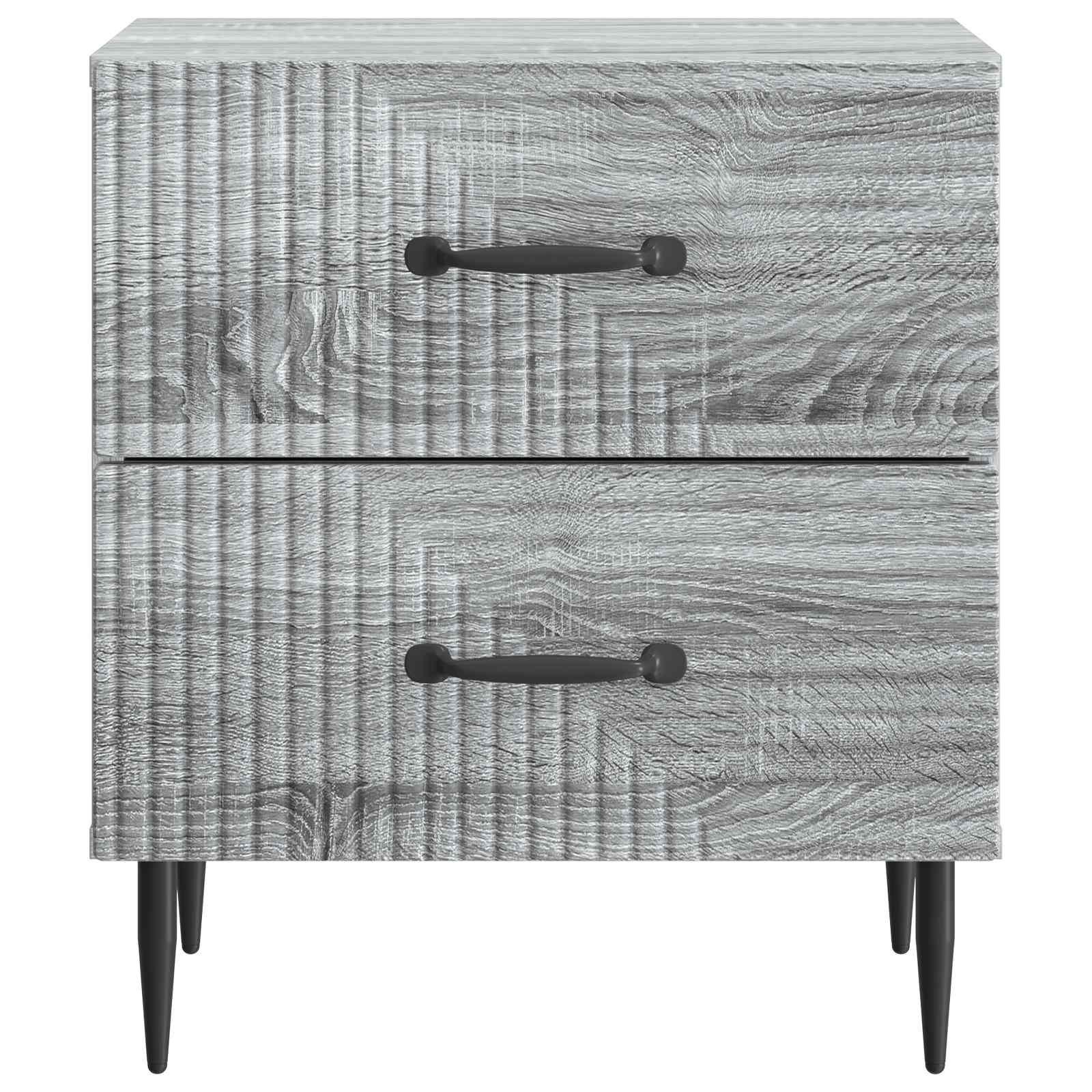 Noční Skříňka Se Zásuvkou 2 Pcs Šedá Sonoma 43 X 34,5 X 47,5 Cm