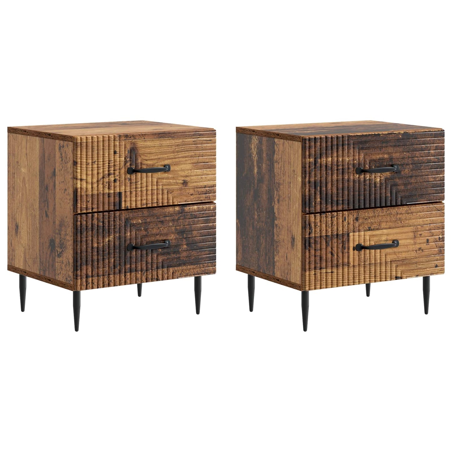 Noční Skříňka Se Zásuvkou 2 Pcs Staré Dřevo 43 X 34,5 X 47,5 Cm