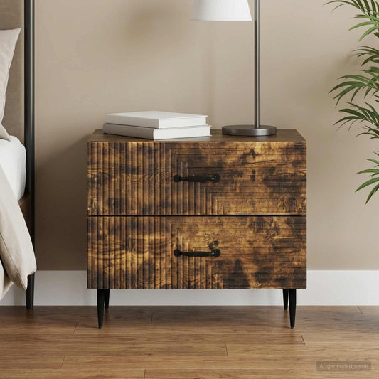 Noční Skříňka Kouřový Dub 62 X 34,5 X 47,5 Cm Kompozitní Dřevo