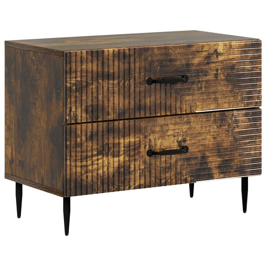 Noční Skříňka Kouřový Dub 62 X 34,5 X 47,5 Cm Kompozitní Dřevo