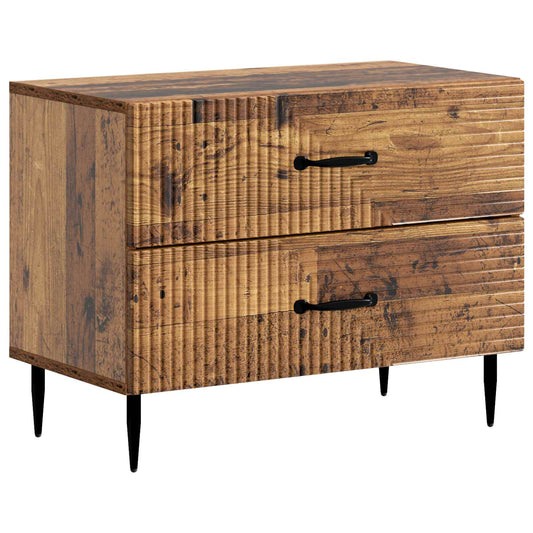 Noční Skříňka Staré Dřevo 62 X 34,5 X 47,5 Cm Kompozitní Dřevo