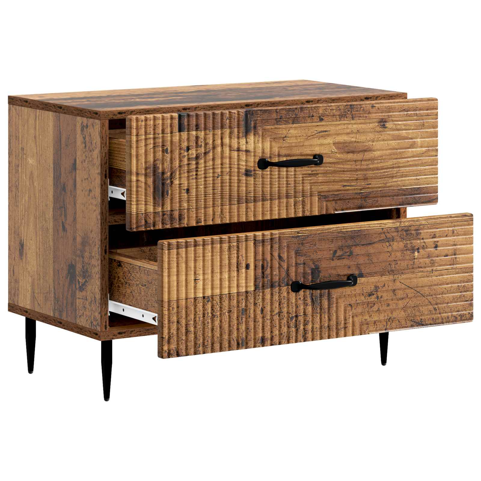 Noční Skříňka Staré Dřevo 62 X 34,5 X 47,5 Cm Kompozitní Dřevo