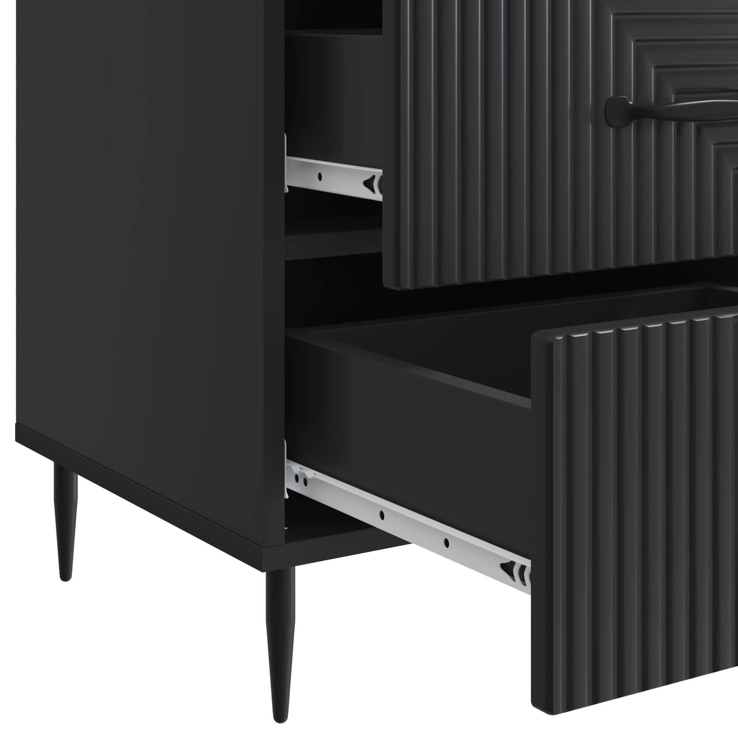 Noční Skříňka Černá 43 X 41 X 66,5 Cm Kompozitní Dřevo