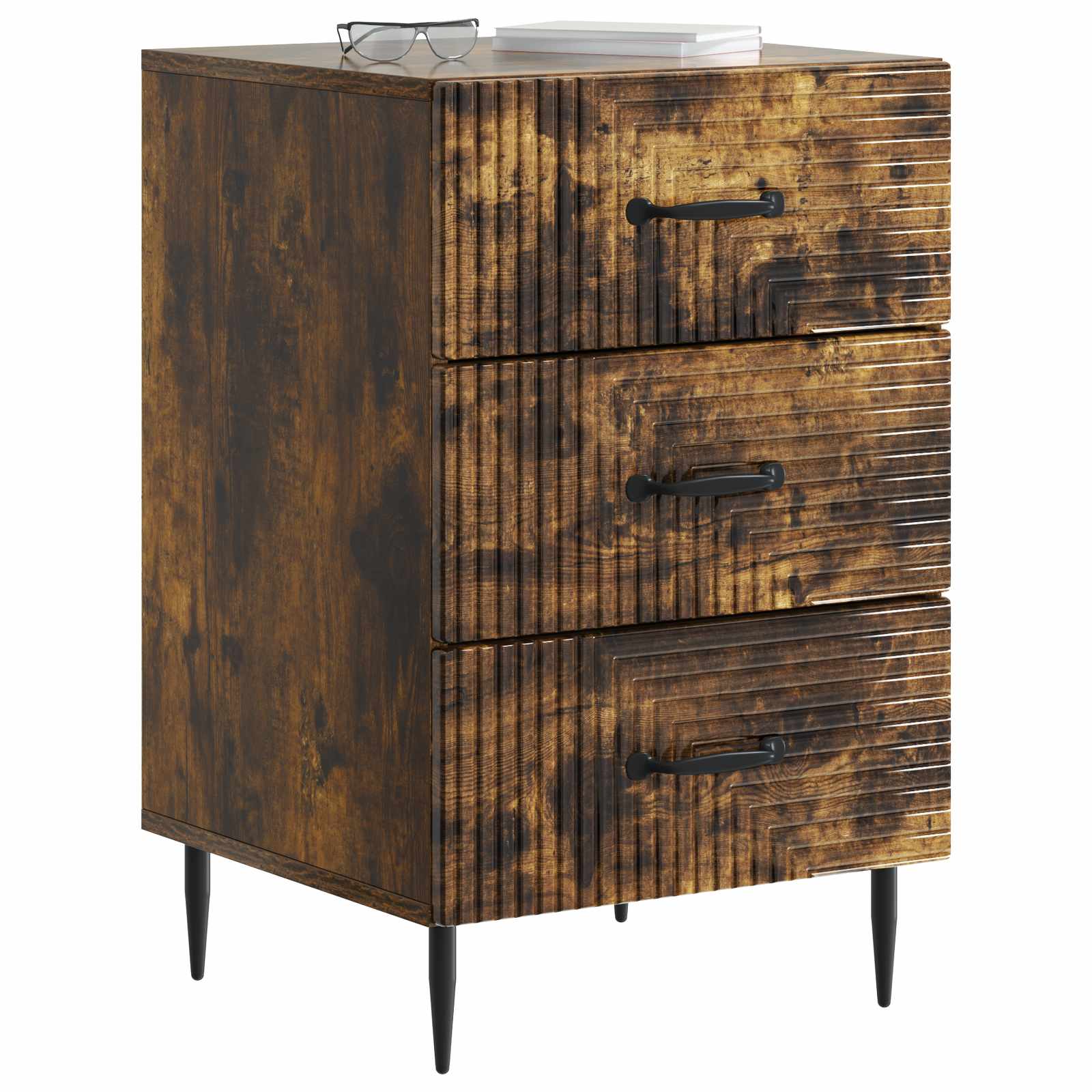 Noční Skříňka Kouřový Dub 43 X 41 X 66,5 Cm Kompozitní Dřevo