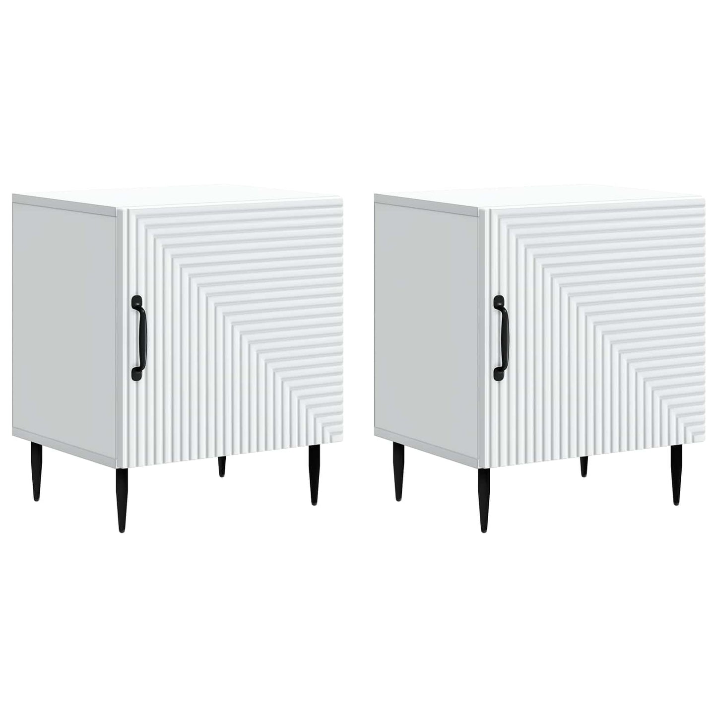 Noční Skříňka 2 Pcs Bílá 43 X 34,5 X 50 Cm Kompozitní Dřevo